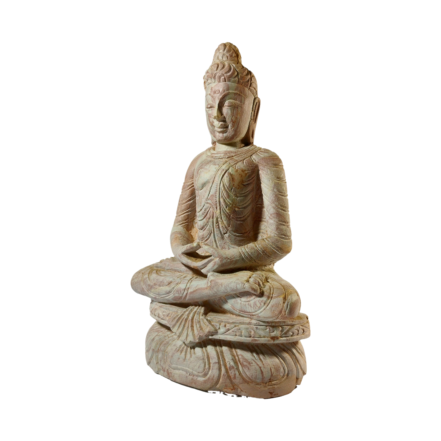 Meditating + Stone Buddha Statue